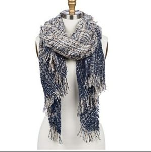 Marked down,,,,Navy and cream Marcelo oblong scarf